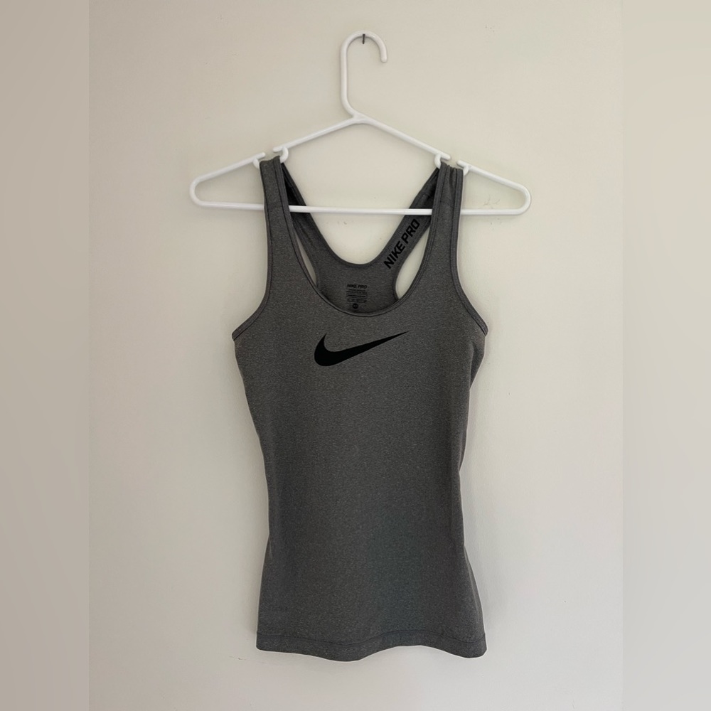 NIKE Apparel | NIKE Pro Dri-Fit Racerback Grey Tanktop | Color: Grey | Size: XS
